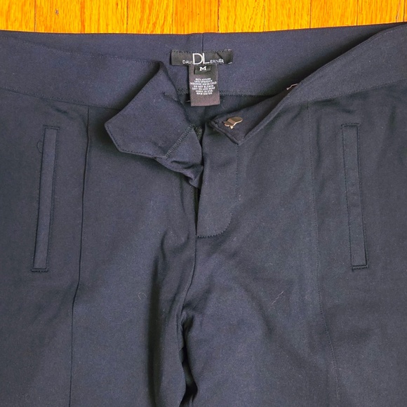 NWT DAVID LERNER SLIM FIT TROUSERS (SZ M) STRETCH FABRIC NAVY BLUE - Picture 2 of 5